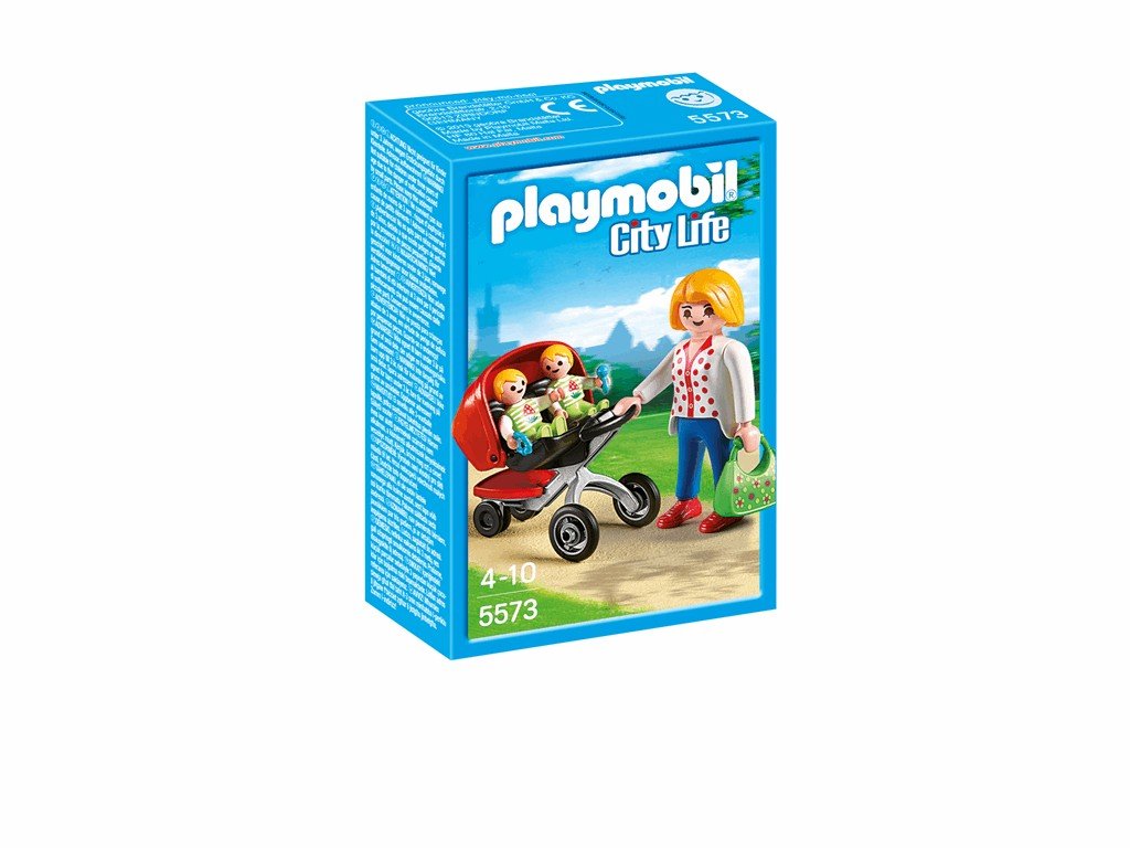 Playmobil 5573 City Life Mother with Twin Stroller