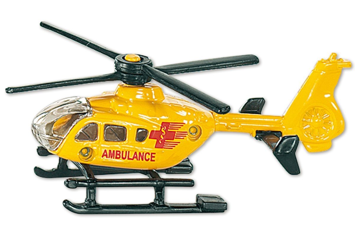 siku 0856, Rescue Helicopter, Metal,Plastic, Yellow, Rotating rotors Rescue Helicopter Yellow