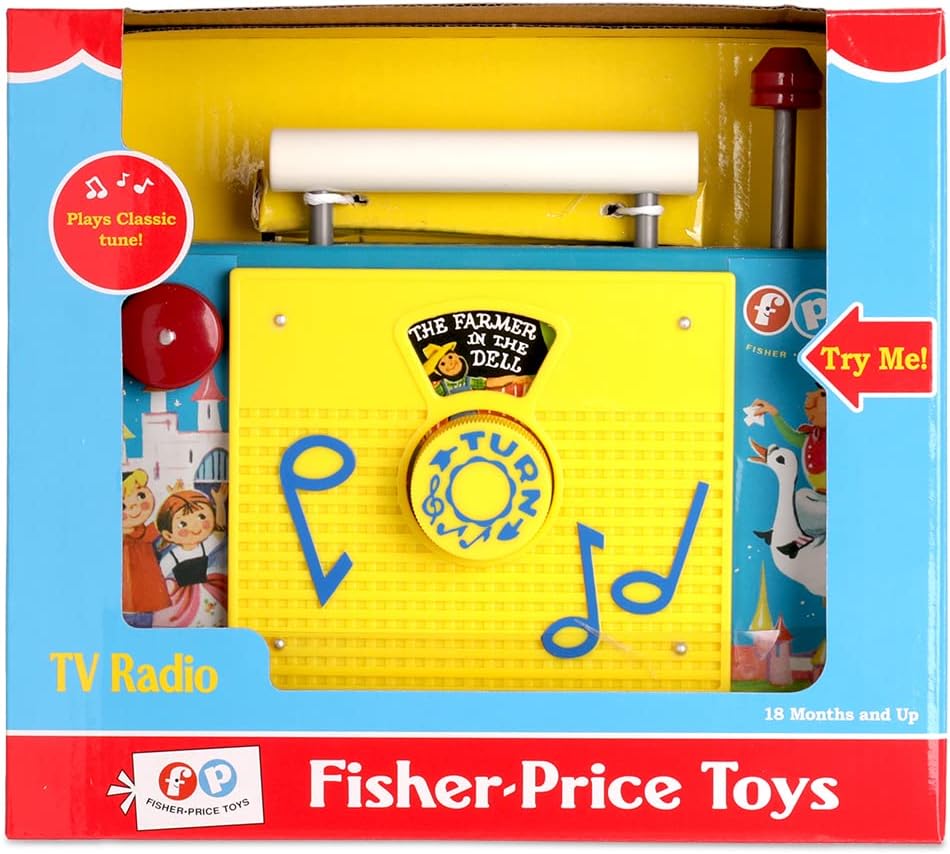 Fisher Price Classics | TV Radio | Interactive Toy for Pretend Games and Role Play, Classic Preschool Toy with Retro-Style Packaging, Suitable for Boys and Girls Ages 18 Months+ | Basic Fun 1703