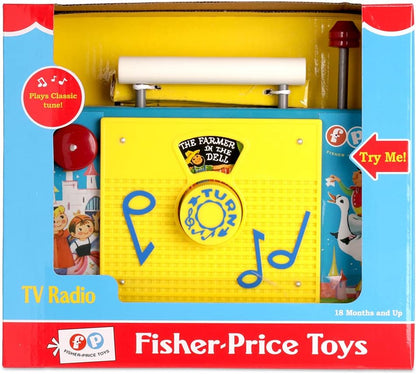 Fisher Price Classics | TV Radio | Interactive Toy for Pretend Games and Role Play, Classic Preschool Toy with Retro-Style Packaging, Suitable for Boys and Girls Ages 18 Months+ | Basic Fun 1703