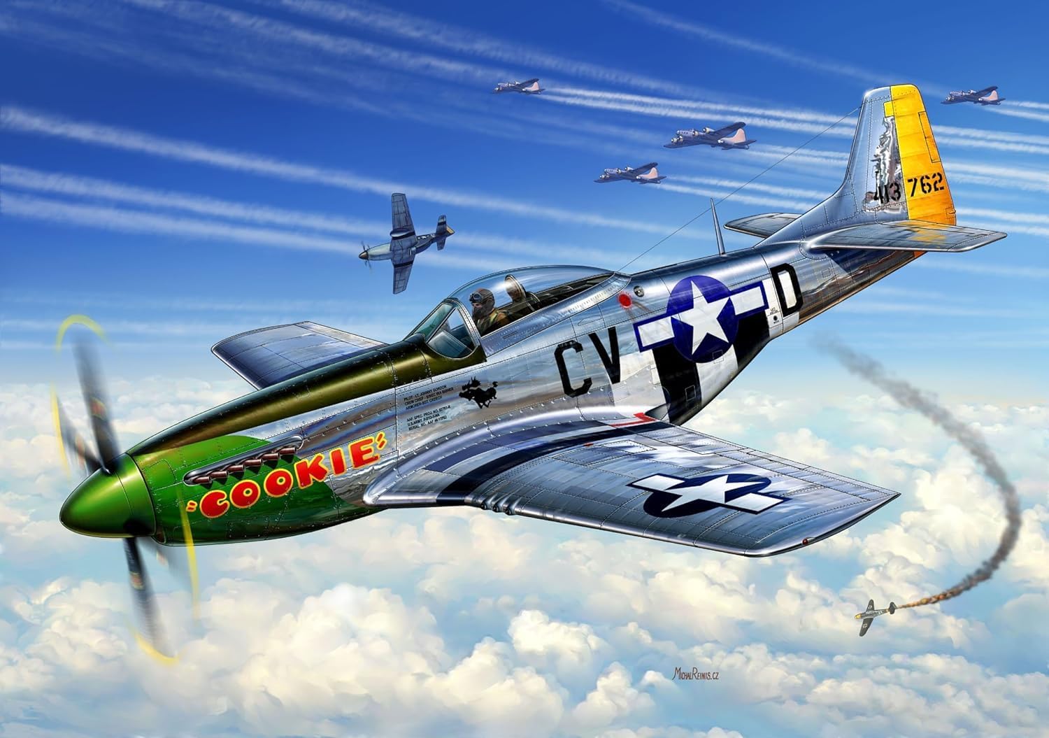 Revell Modellbausatz Flugzeug 1:72 - P-51D Mustang im Maßstab 1:72, Level 3, originalgetreue Nachbildung mit vielen Details, 04148
