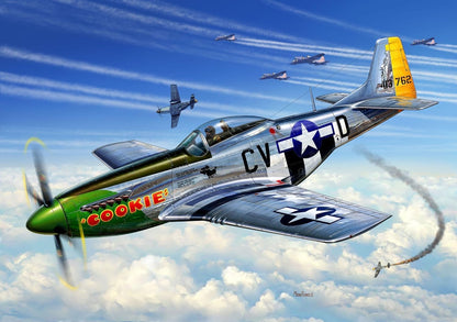 Revell Modellbausatz Flugzeug 1:72 - P-51D Mustang im Maßstab 1:72, Level 3, originalgetreue Nachbildung mit vielen Details, 04148