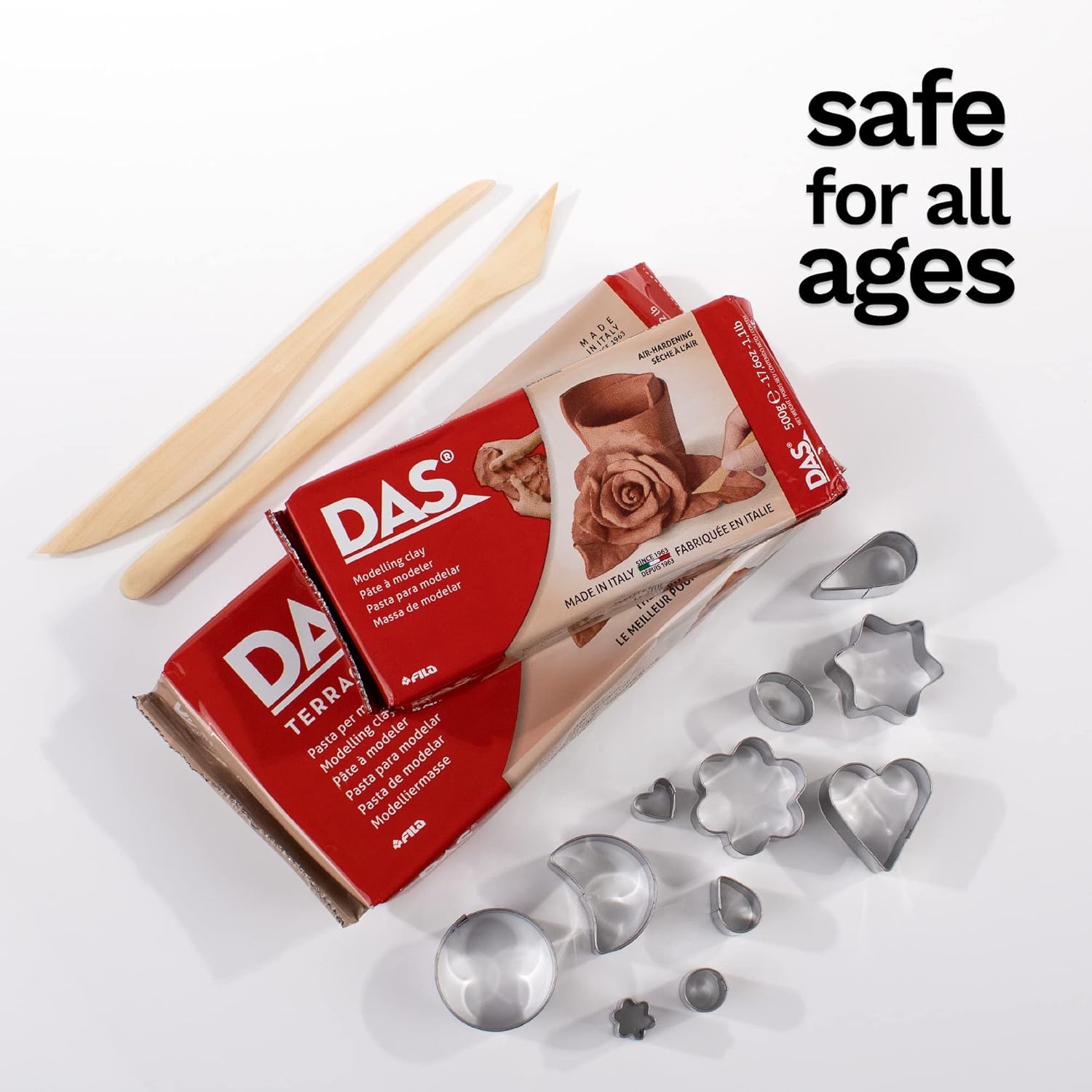 DAS Terracotta Air-Hardening 500g Modelling Clay, Ideal for Professionals & Hobbyists
