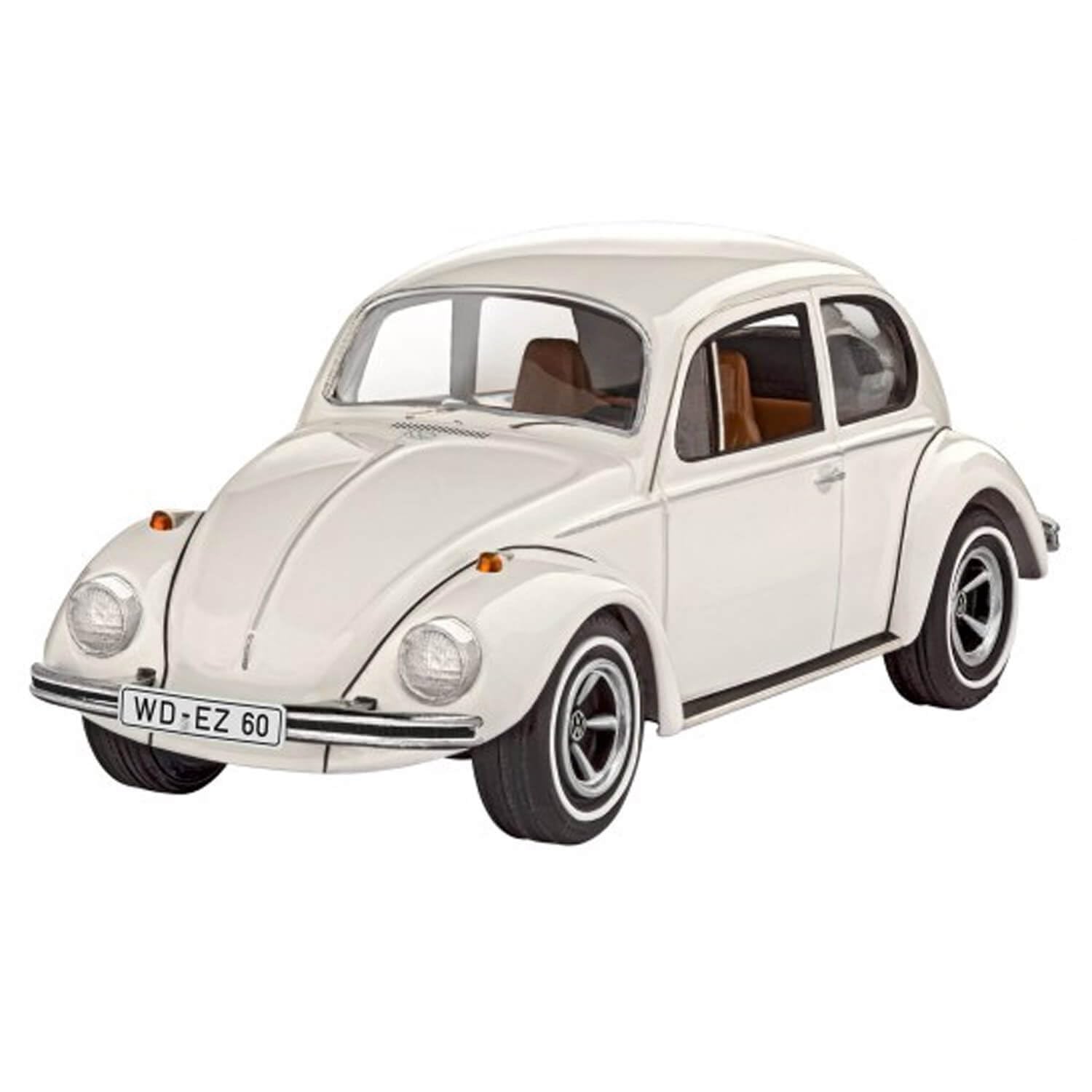 Revell Model Set 67681 VW Beetle 1:32 Scale Unbuilt/Unpainted Plastic Model Kit with Contacta Professional Glue, Paintbrush & Selected Aqua Color Paints