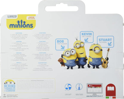 Multiprint Window Box 7 Stamps for Kids Minions 2, 100% Made in Italy, Personalized Stamps for Children, in Wood and Natural Rubber, Non-toxic Washable Ink, Gift Idea, art.07896