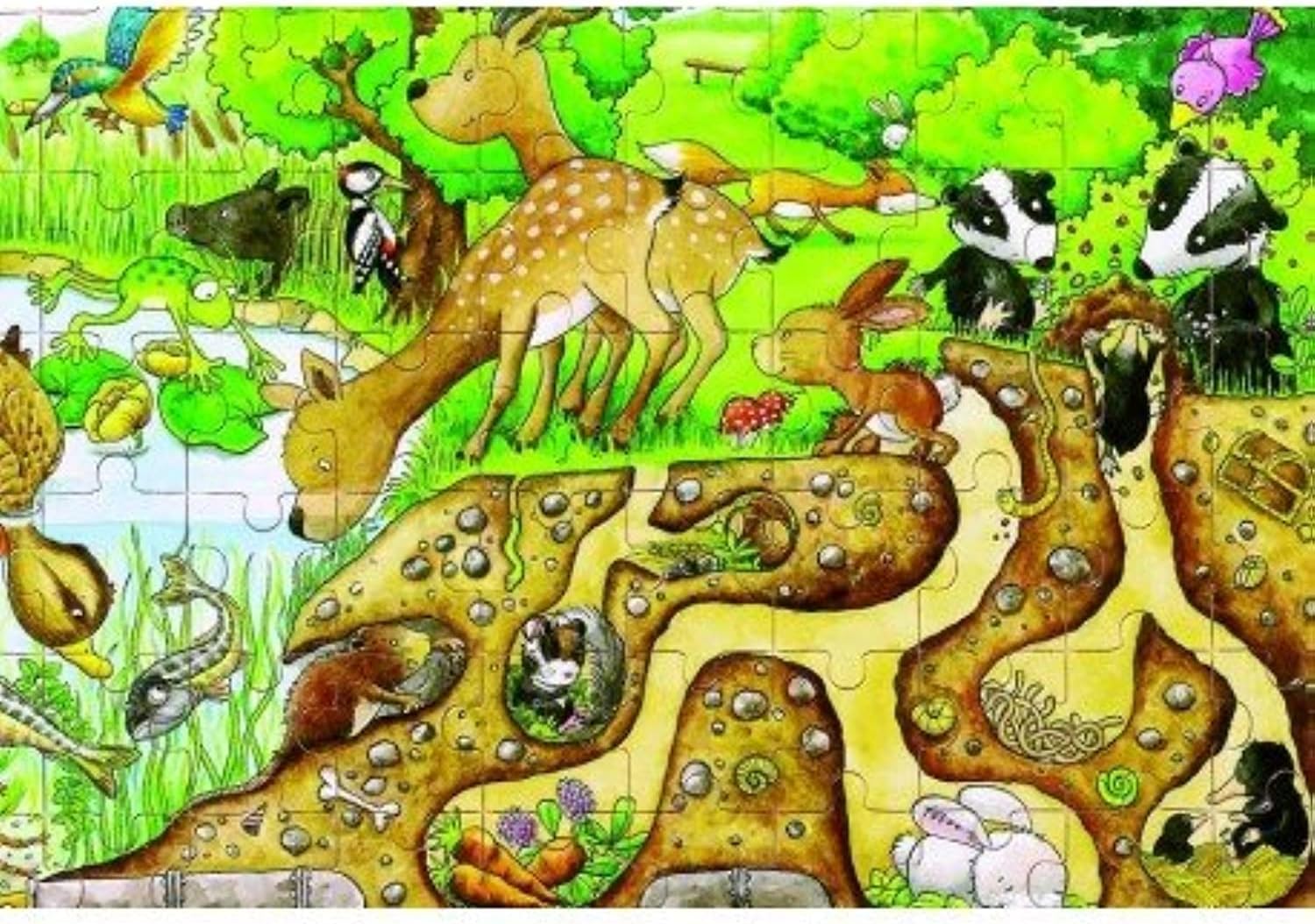 GOKI- Conejo Puzzles de maderaPuzzles de maderaGOKIPuzzle Descubrimiento de la Naturaleza, Multicolor, Large (1