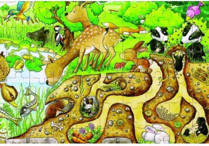GOKI- Conejo Puzzles de maderaPuzzles de maderaGOKIPuzzle Descubrimiento de la Naturaleza, Multicolor, Large (1