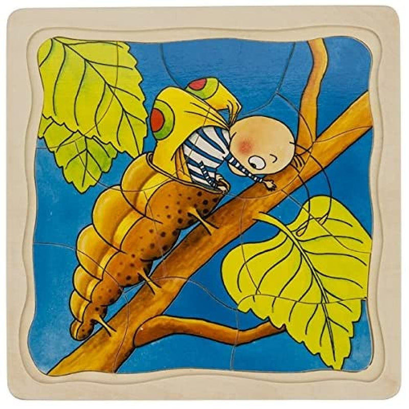GOKI- Puzzles de maderaPuzzles de maderaGOKIPuzzle de Capas, la Mariposa, Multicolor (1