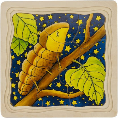 GOKI- Puzzles de maderaPuzzles de maderaGOKIPuzzle de Capas, la Mariposa, Multicolor (1