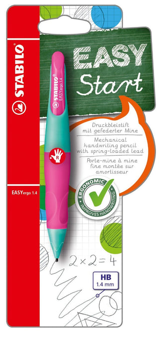 Handwriting Pencil - STABILO EASYergo 1.4 - Right Handed - Turquoise/Neon Pink