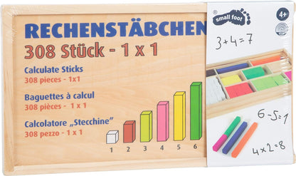 small foot 1136 wooden calculus stick set, for learning the small 1x1, 300 coloured sticks in a box, from 5 years on