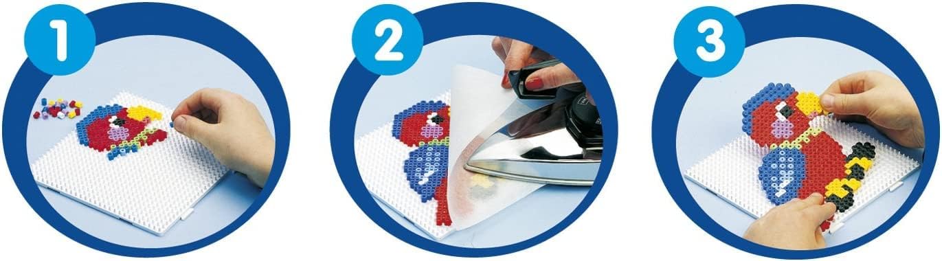 Hama Perlen 207-43 Bügelperlen Beutel mit ca. 1.000 Midi Bastelperlen mit Durchmesser 5 mm in Pastell Gelb, kreativer Bastelspaß für Groß und Klein