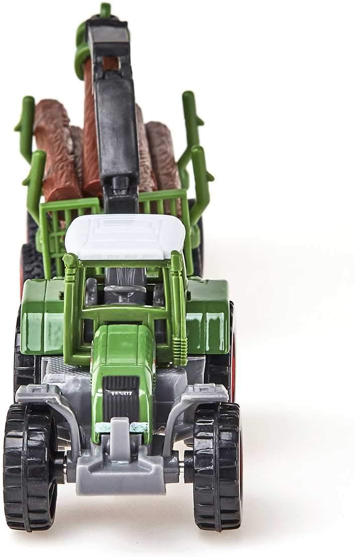 siku 1645, Tractor with Forestry Trailer, Metal/Plastic, Green, Incl. 6 logs, Versatile