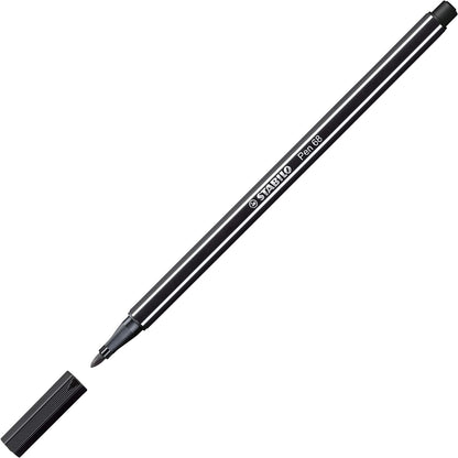 Premium Fibre-Tip Pen - STABILO Pen 68 - Pack of 15 - Assorted Colours including 5 Neon Colours