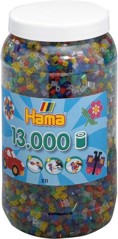 kleuren-strijkkralen - Hama Strijkkralen in Pot - Transparantmix (053), 13.000st. (1 TOYS)