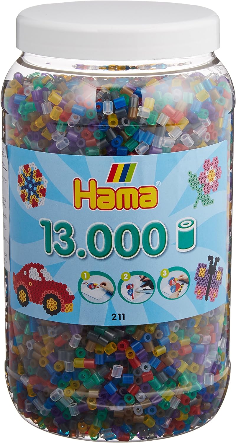 kleuren-strijkkralen - Hama Strijkkralen in Pot - Transparantmix (053), 13.000st. (1 TOYS)