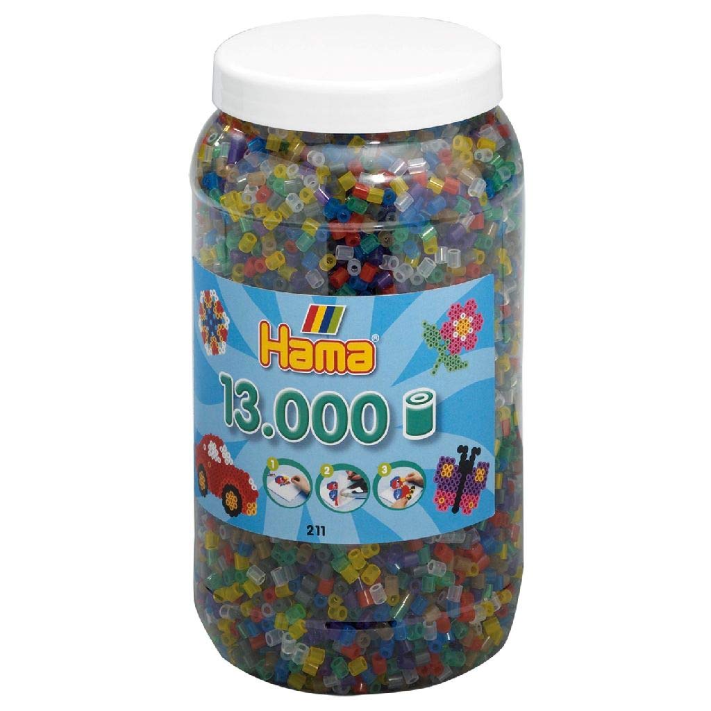 kleuren-strijkkralen - Hama Strijkkralen in Pot - Transparantmix (053), 13.000st. (1 TOYS)