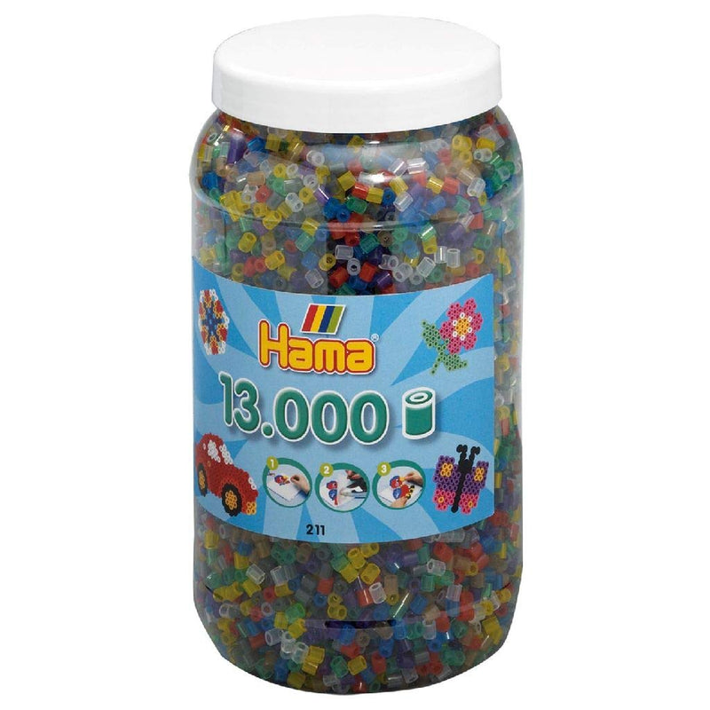 kleuren-strijkkralen - Hama Strijkkralen in Pot - Transparantmix (053), 13.000st. (1 TOYS)