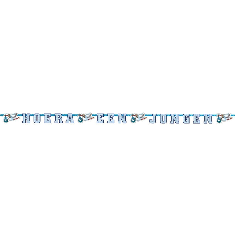 Folat Hoera Greeting chain Een Jongen * 2.7 m