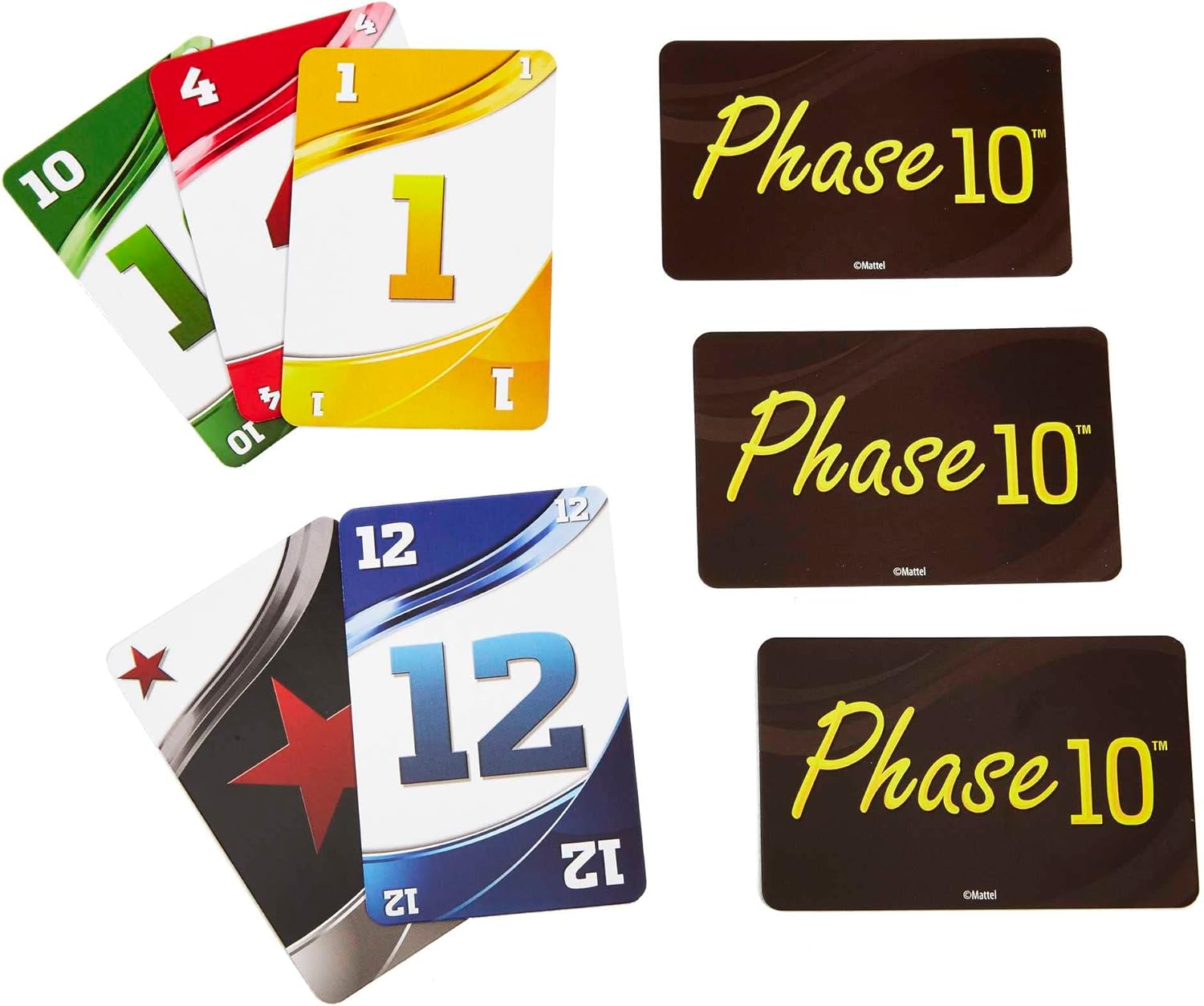 Mattel Games Phase 10 card game, sequences rummy-like card game, includes 108 cards, FFY05