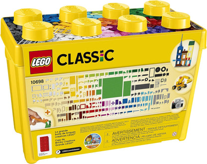 LEGO Classic Creatieve grote opbergdoos met Kleurrijke Stenen, Ramen, Deuren, Wielen en een Basisplaat, Creatief Speelgoed voor Kinderen, Leuk Cadeau voor Jongens en Meisjes vanaf 4 Jaar 10698
