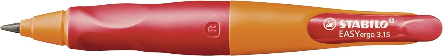 Ergonomic Mechanical Pencil - STABILO EASYergo 3.15 - Right-Handed - Orange/Red + Sharpener