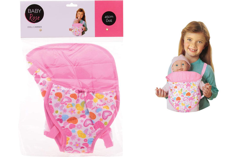 Porte bébé - pour porter sa poupée sur le ventre ou le dos - Rose jouet (accessoire sans la poupée)