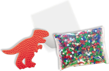 SES-Creative-Hobby e creatività Perline Dinosauro Perle da Stirare Trex, Multicolore, ‎14.86 x 3.96 x 19.81 cm, 6117