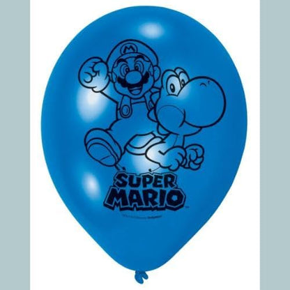 Amscan 9901546 - Latexballons Super Mario, 6 Stück, Luftballons