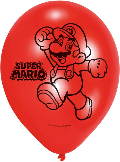 Amscan 9901546 - Latexballons Super Mario, 6 Stück, Luftballons