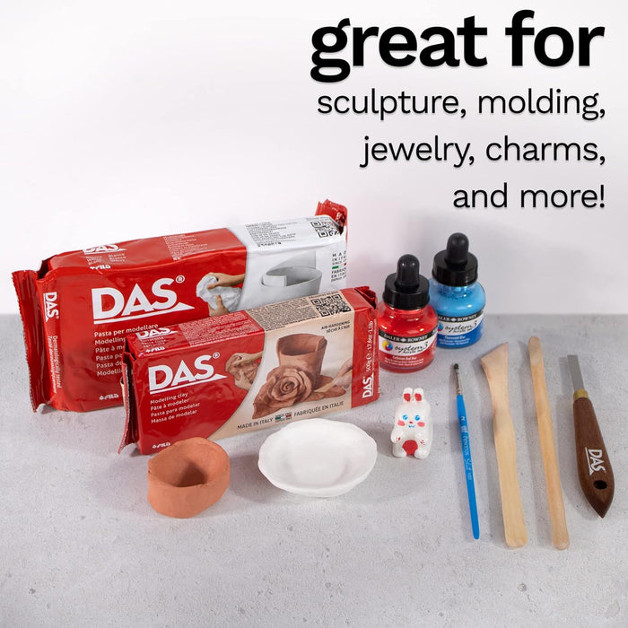 DAS White 1 kg Air Hardening Modelling Clay, Non Bake, Ready To Use, Suitable for All Ages, Ideal for Professionals & Hobbyists
