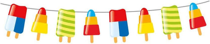 Folat 20711 Garland with Summer Ice Cream-10 m, Multi-Colored, Costumes