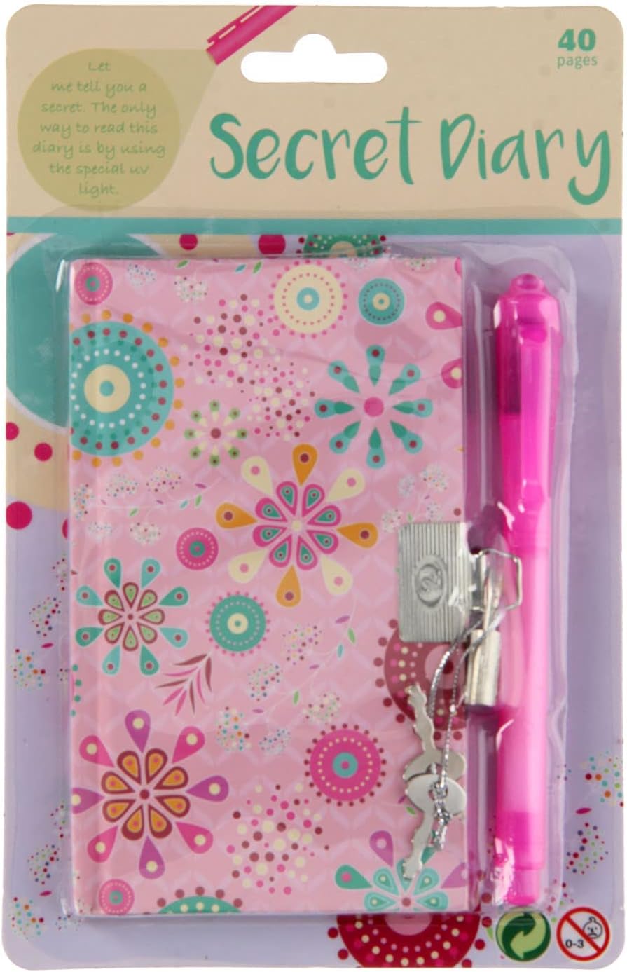 Johntoy secret diary with lock and pen pink
