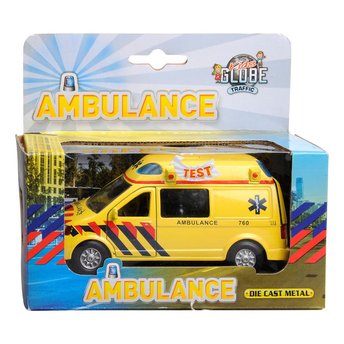 Speel Goed 510643 – Ambulance Model Toy Pull Back Solid Poplar