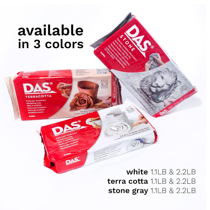 DAS White 500 g Air Hardening Modelling Clay, Non Bake, Ready To Use, Suitable for All Ages, Ideal for Professionals & Hobbyists CLAY