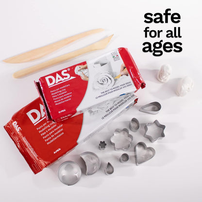 DAS White 500 g Air Hardening Modelling Clay, Non Bake, Ready To Use, Suitable for All Ages, Ideal for Professionals & Hobbyists CLAY