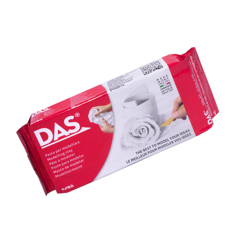 DAS White 500 g Air Hardening Modelling Clay, Non Bake, Ready To Use, Suitable for All Ages, Ideal for Professionals & Hobbyists CLAY