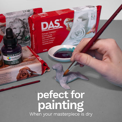 DAS White 500 g Air Hardening Modelling Clay, Non Bake, Ready To Use, Suitable for All Ages, Ideal for Professionals & Hobbyists CLAY