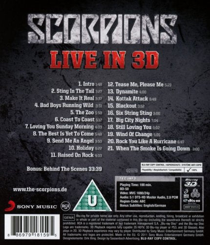 Get Your Sting & Blackout Live 2011 in 3D