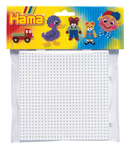 Hama Perlen 4453 stiftplaten, set van 2 voor midi-strijkkralen met een diameter van 5 mm, vierkant en cirkel in wit, creatief knutselplezier voor groot en klein