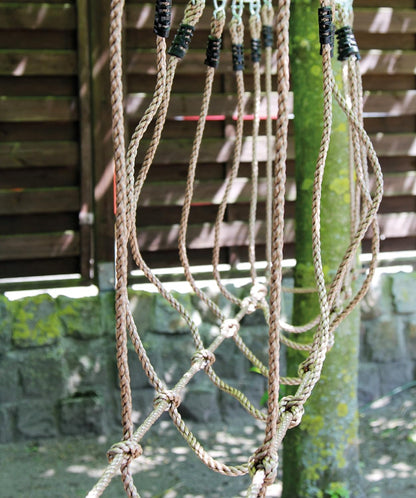 small foot 6998 rope bridge made of safe plastic rope, for tensioning between trees, loadable up to 100 kg Natural