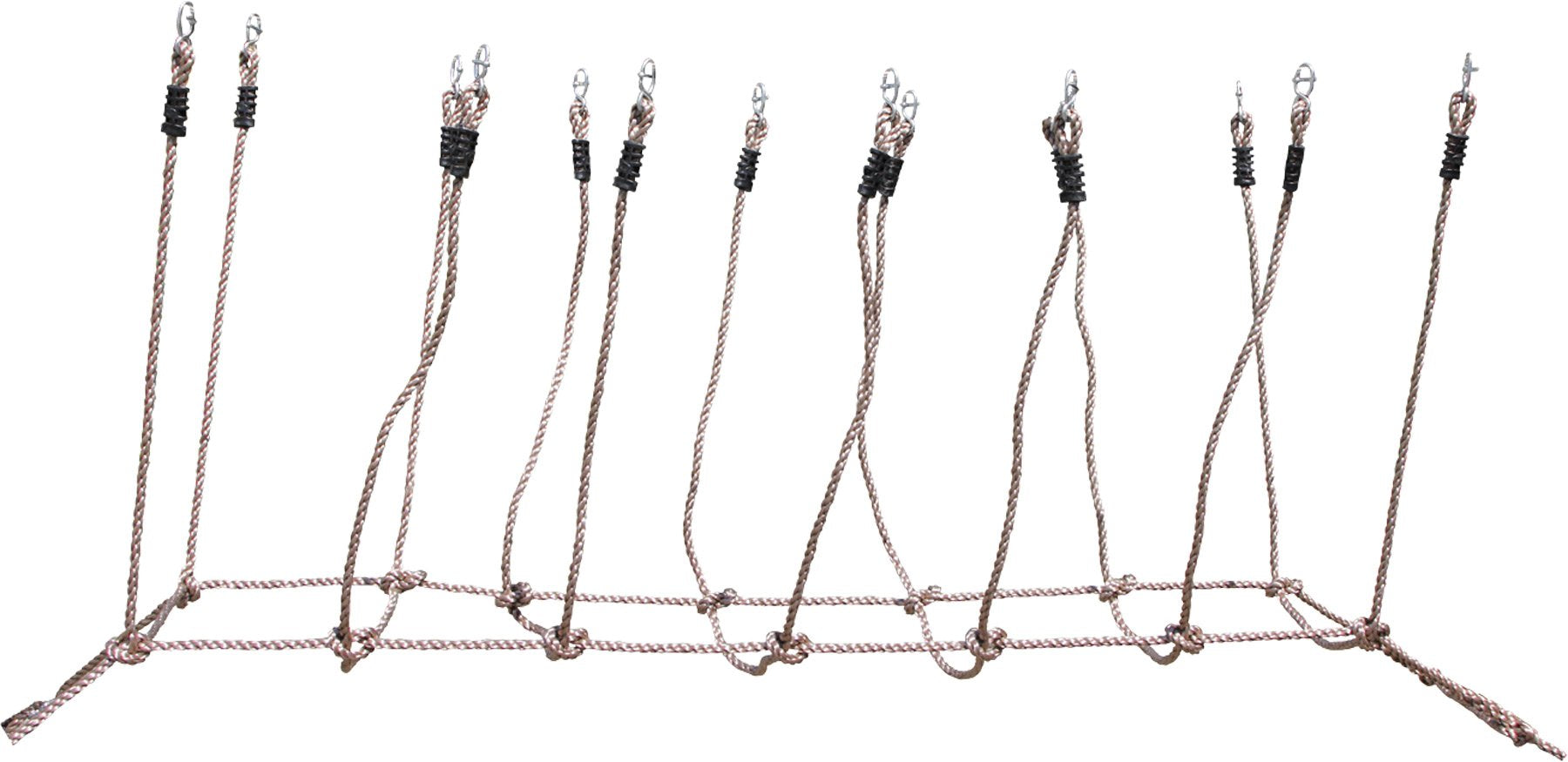 small foot 6998 rope bridge made of safe plastic rope, for tensioning between trees, loadable up to 100 kg Natural