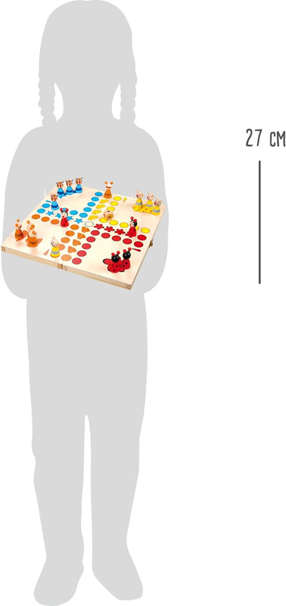 Small Foot Ludo Tiere aus Holz, Gesellschaftsspiel für Groß und Klein, mit Tierchen-Spielfiguren, AB 4 Jahren, 7358, Multicolor