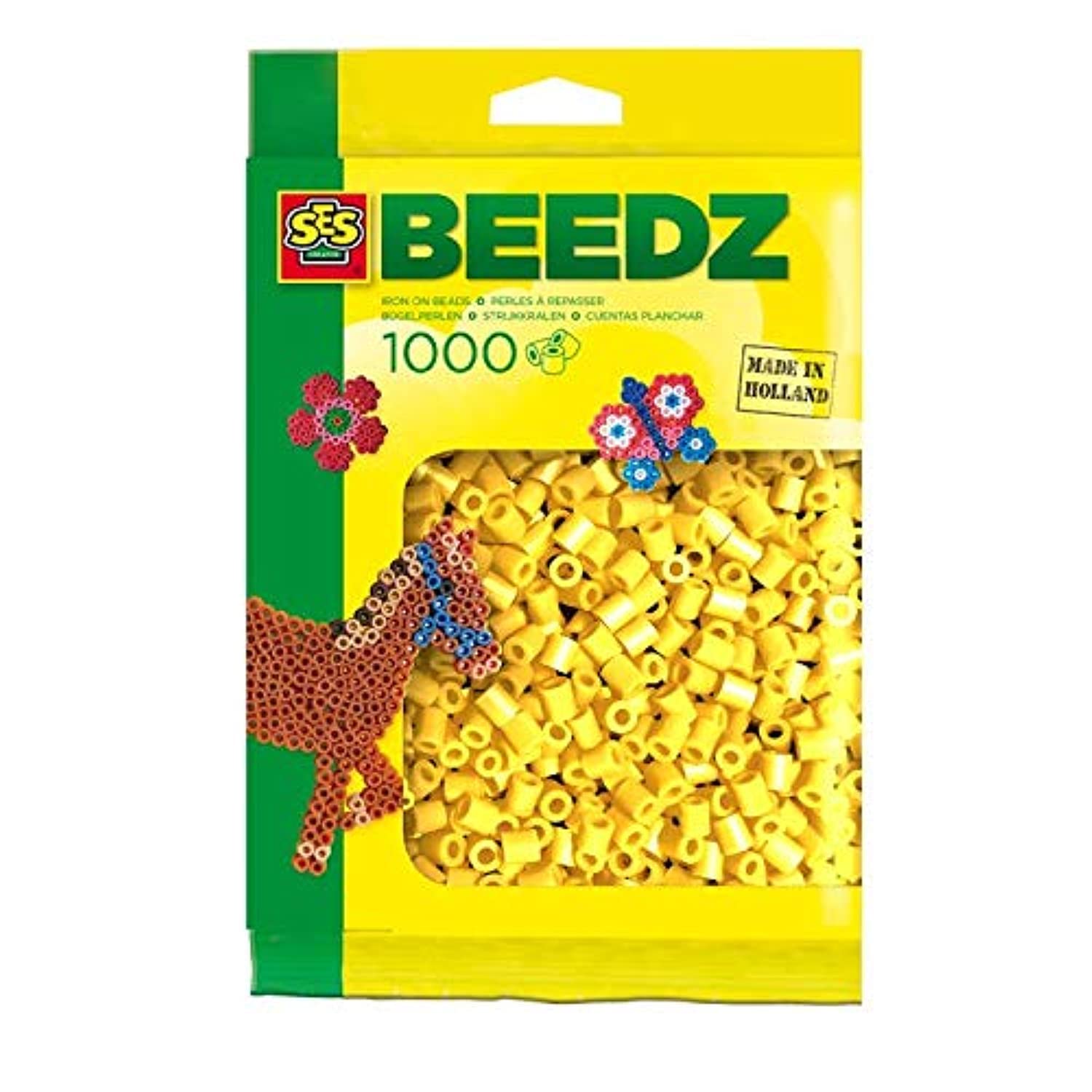 SES Creative-Paquete de 1000 Cuentas para Planchar de Color Amarillo para niños SES, Small (00701