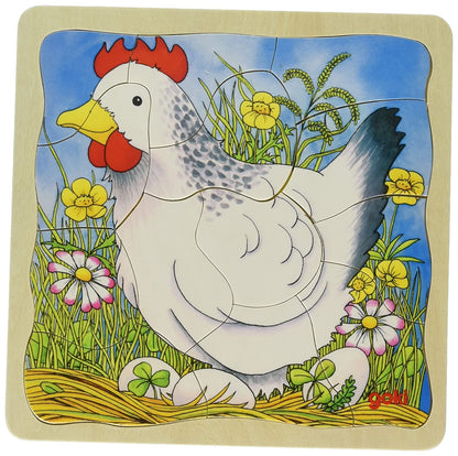 Goki 57521 Puzzle Chicken, Multicolor
