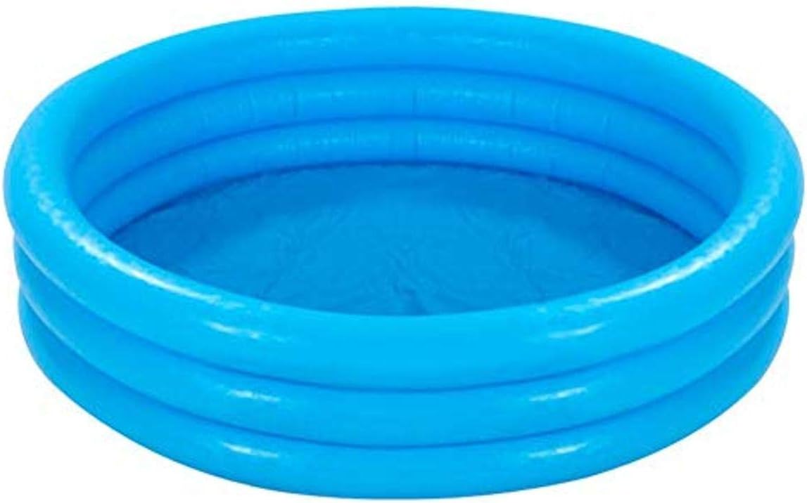 Intex 59416NP Crystal Blue Three Ring Inflatable Paddling Pool 1.14m x 25cm & Glossy Panel Ball - Inflatable Water Ball/Beach Ball - Diameter 51 cm