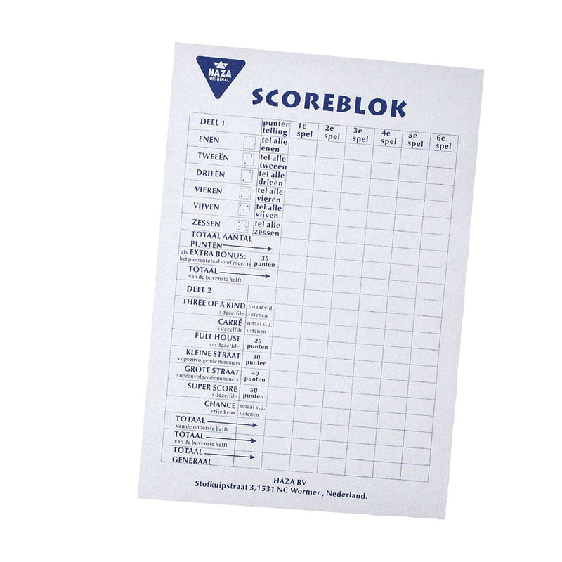 Scoreblok Groot 50 vellen