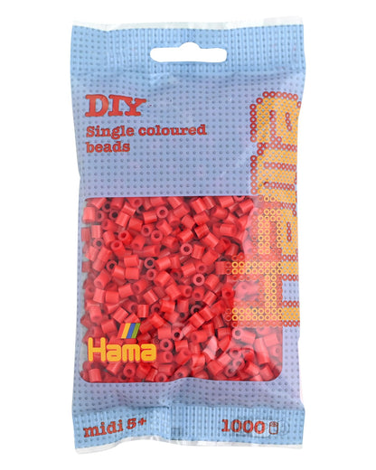 Hama-207-05 Perlas, Color Rojo, Talla única (207-05
