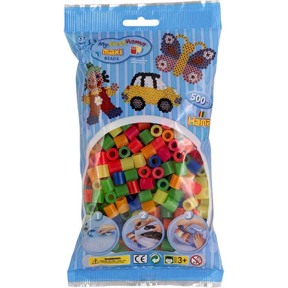 Hama - 8472 - Loisirs Créatifs - Perles et Bijoux - Sachet De 500 Perles Néon (Mix 51)
