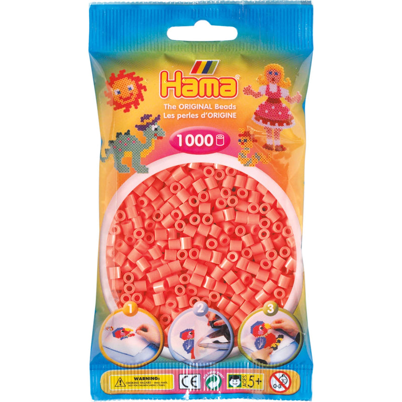 Hama 10.207-44 Pastel Red-1,000 Beads Bag, Multicolour
